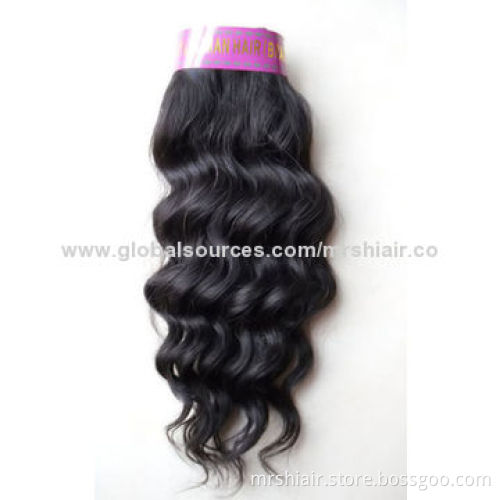Human Hair Weave, Brazilian Virgin Hair Curly, 18-inch Natural Black, Unprocessed Hair